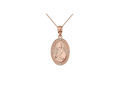 CZ Studded Saint Augustine Pendant